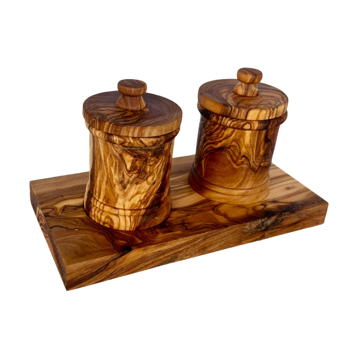 Handcrafted Olive Wood Canister Set