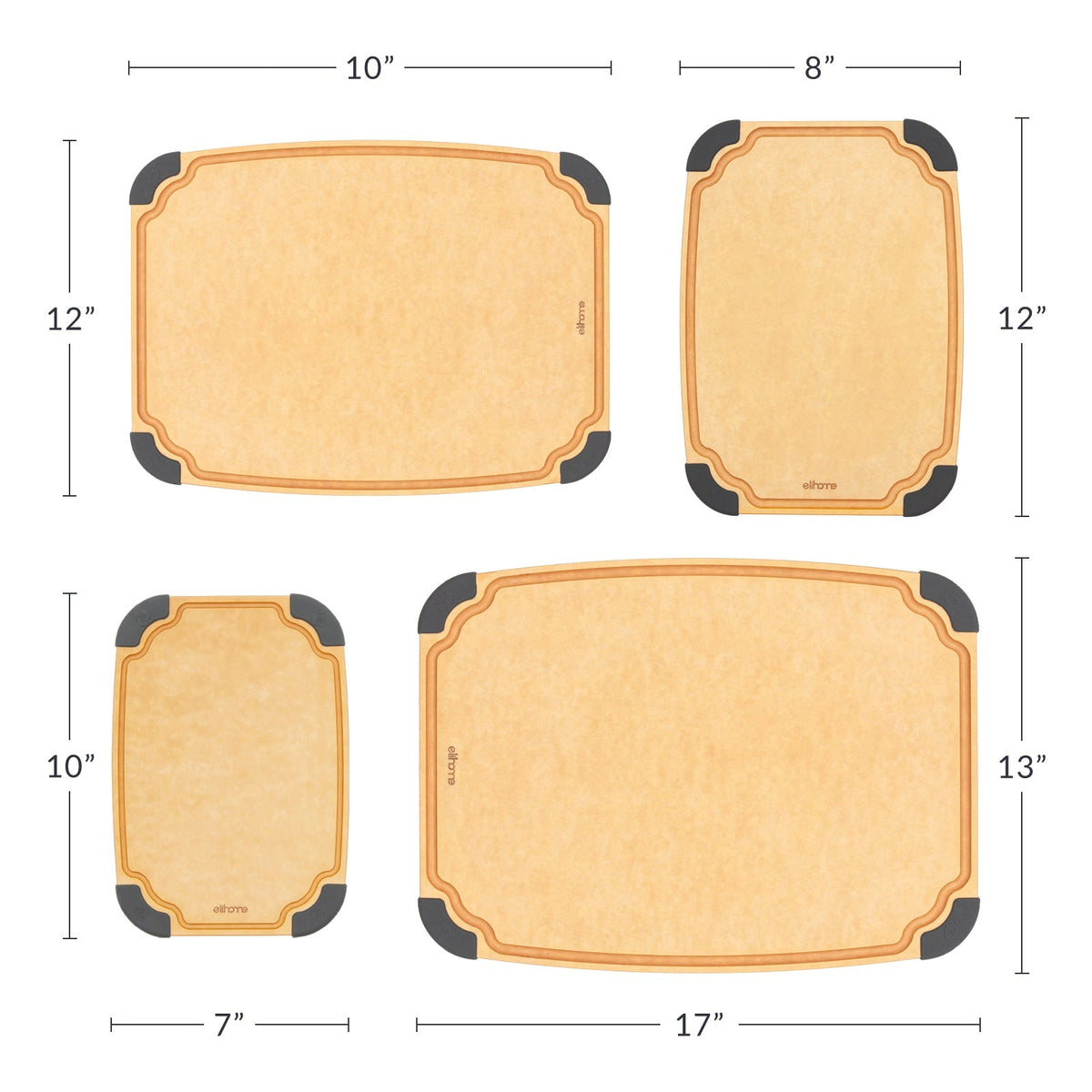 4-in-1 Wooden Cutting Board Set