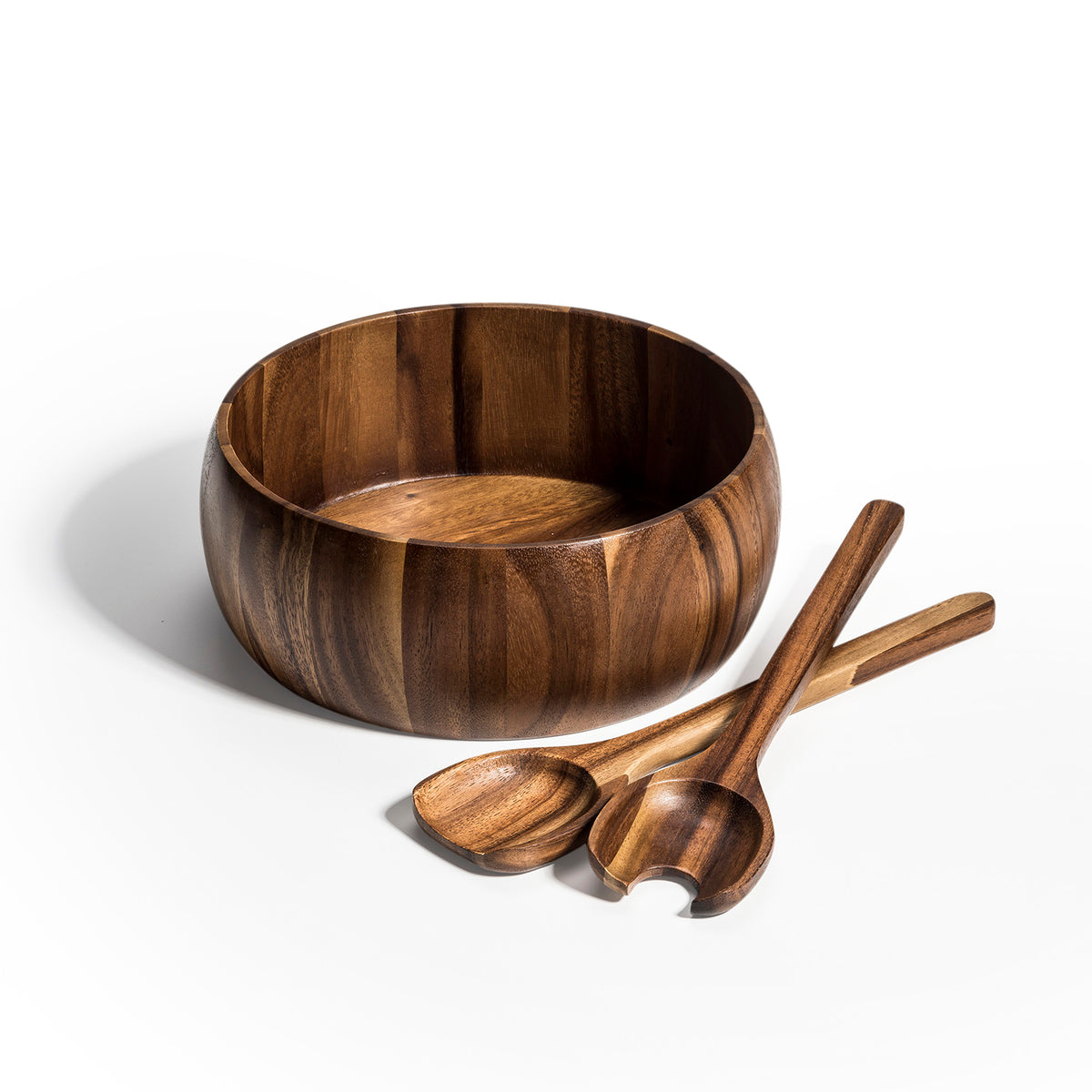 Handcrafted Acacia Salad Bowl Set