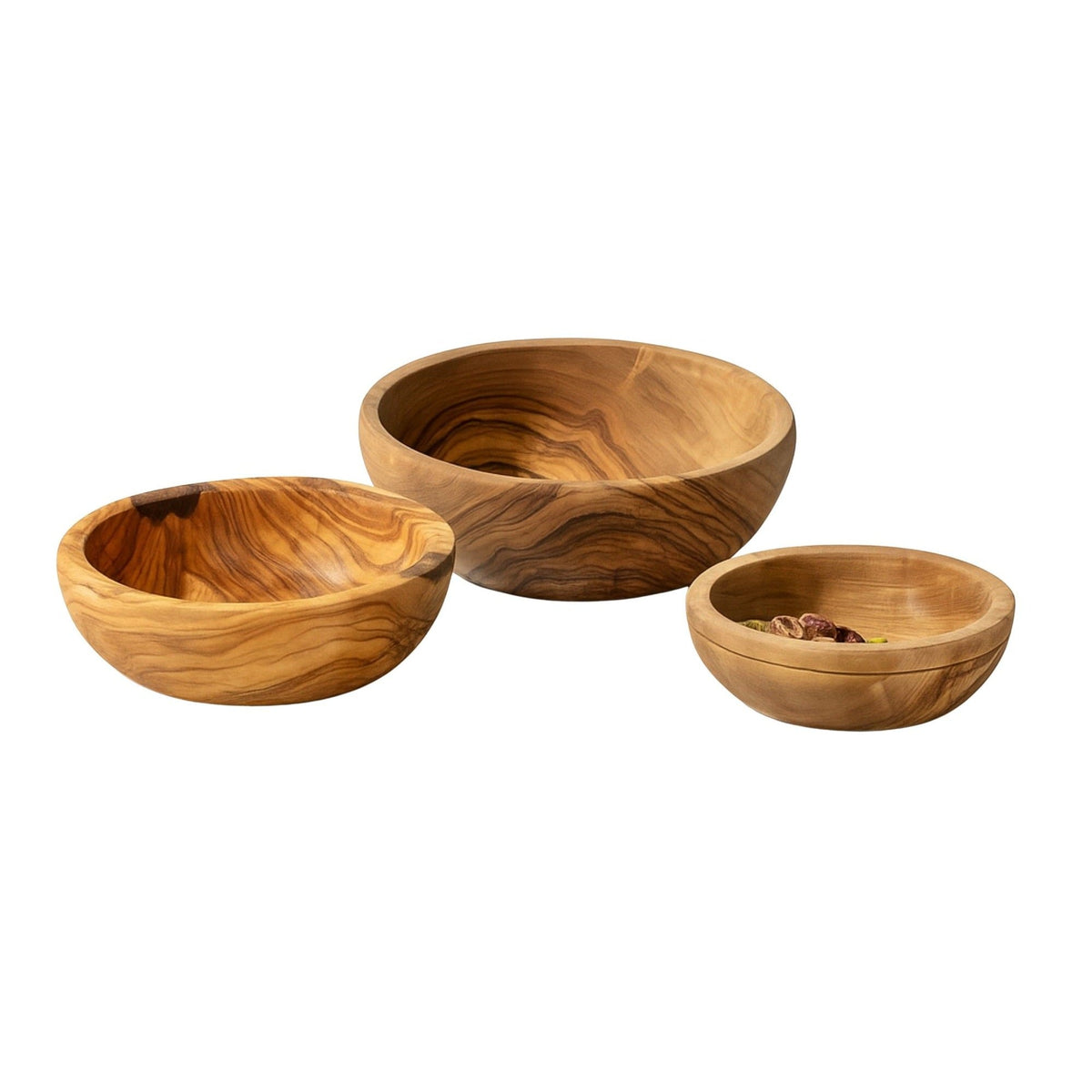 Olive Wood Nesting Bowls - Set of 3