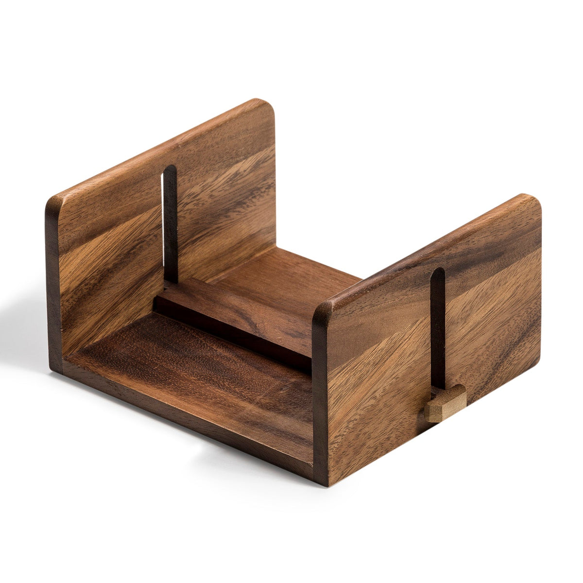 Acacia Wood Napkin Holder with Adjustable Bar