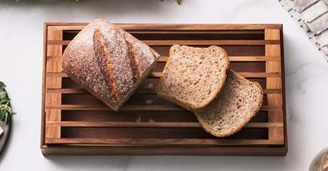 3-in-1 Acacia Wood Bread Crumb Tray & Trivet