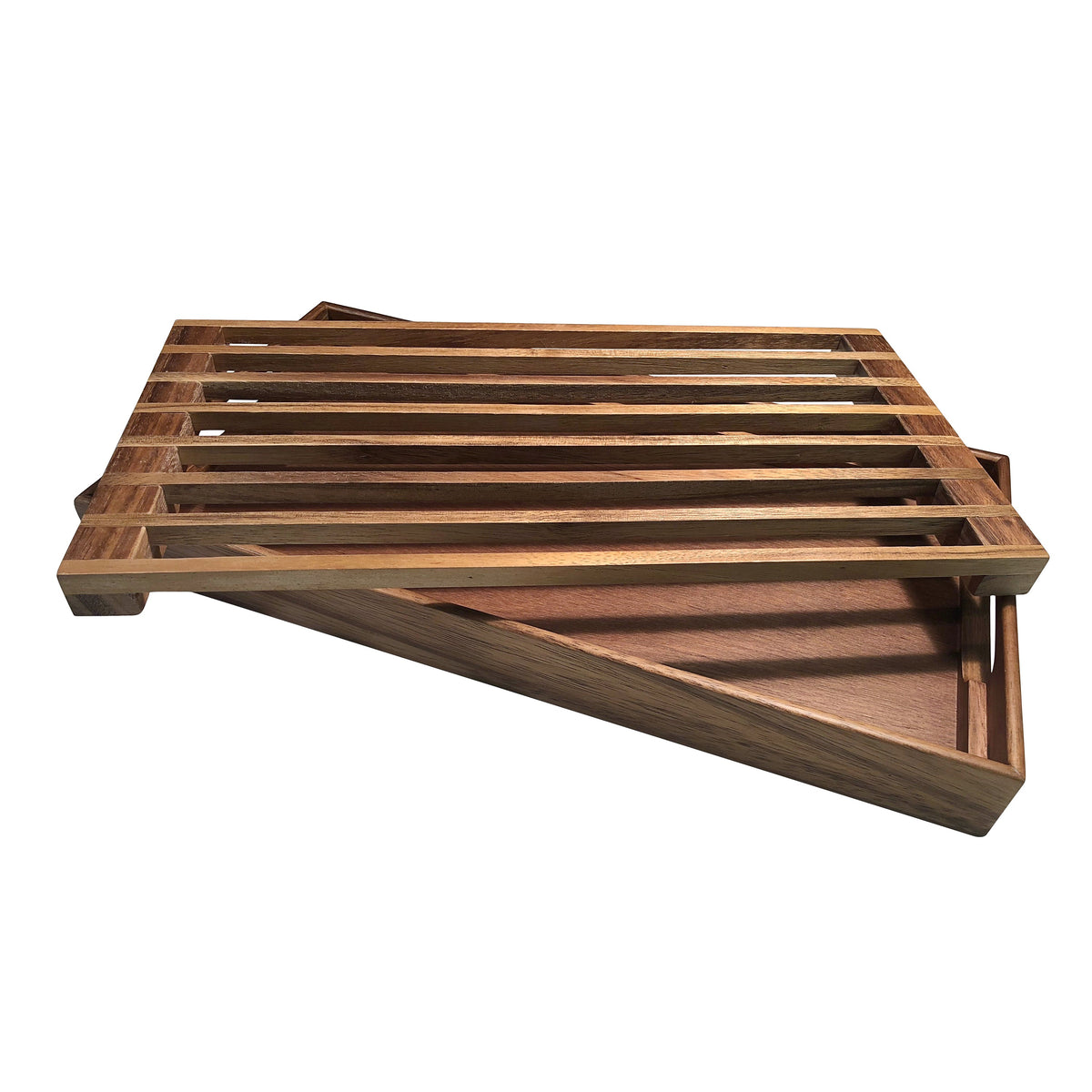 3-in-1 Acacia Wood Bread Crumb Tray & Trivet