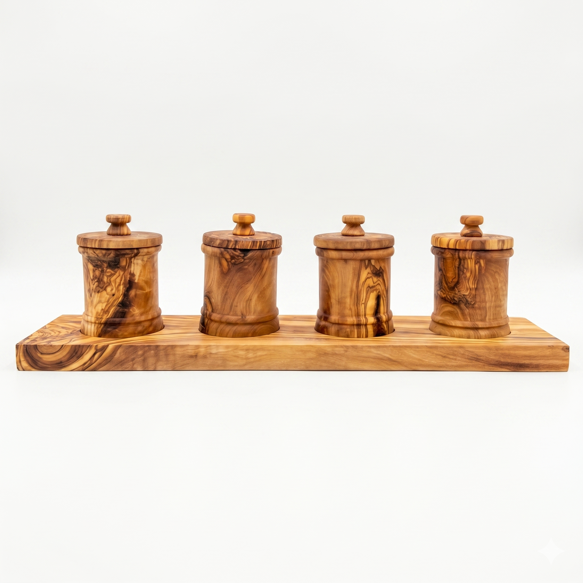 Handcrafted Olive Wood Canister Set