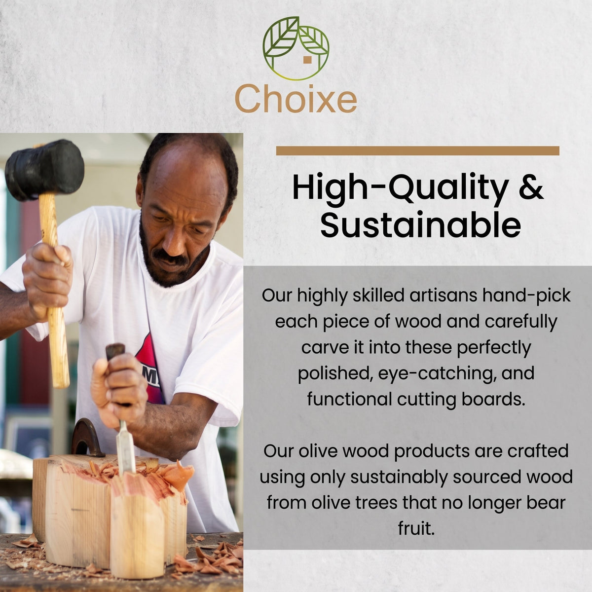 Olive Wood Cutting Board with Handle