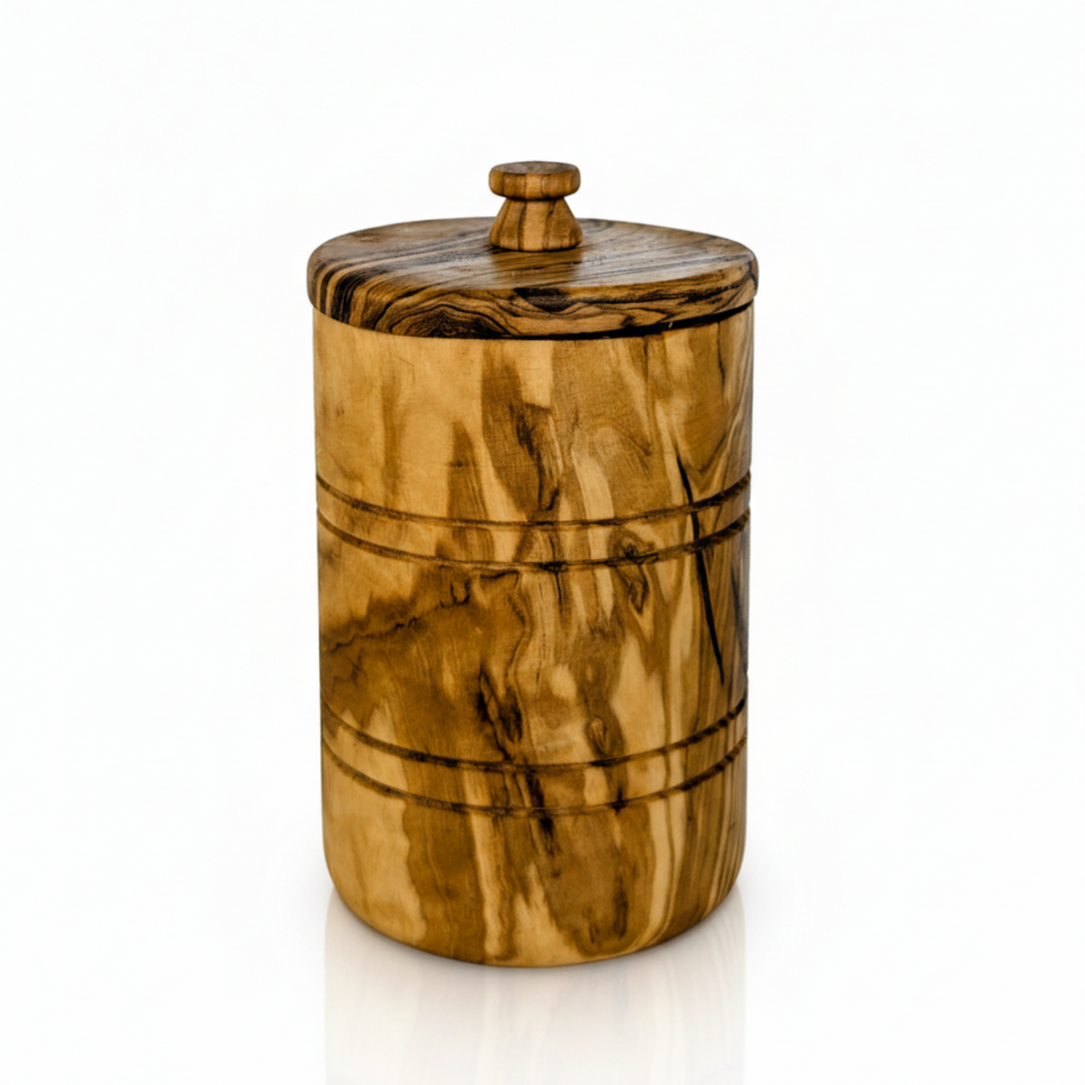 Olive Wood Spice Jar With Lid