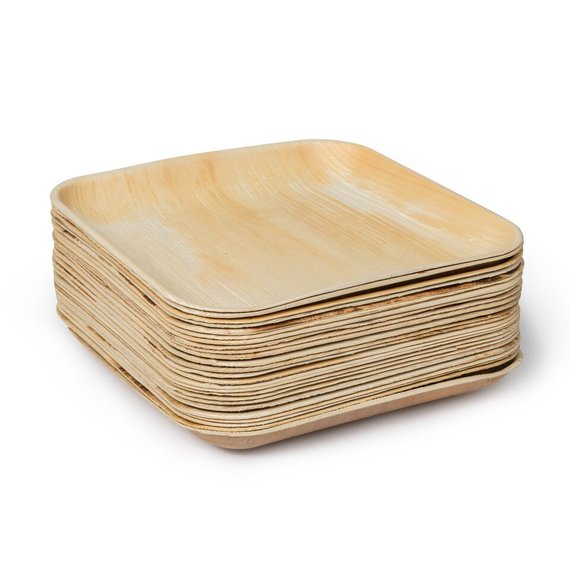 Palm Leaf Square Plates, 10"