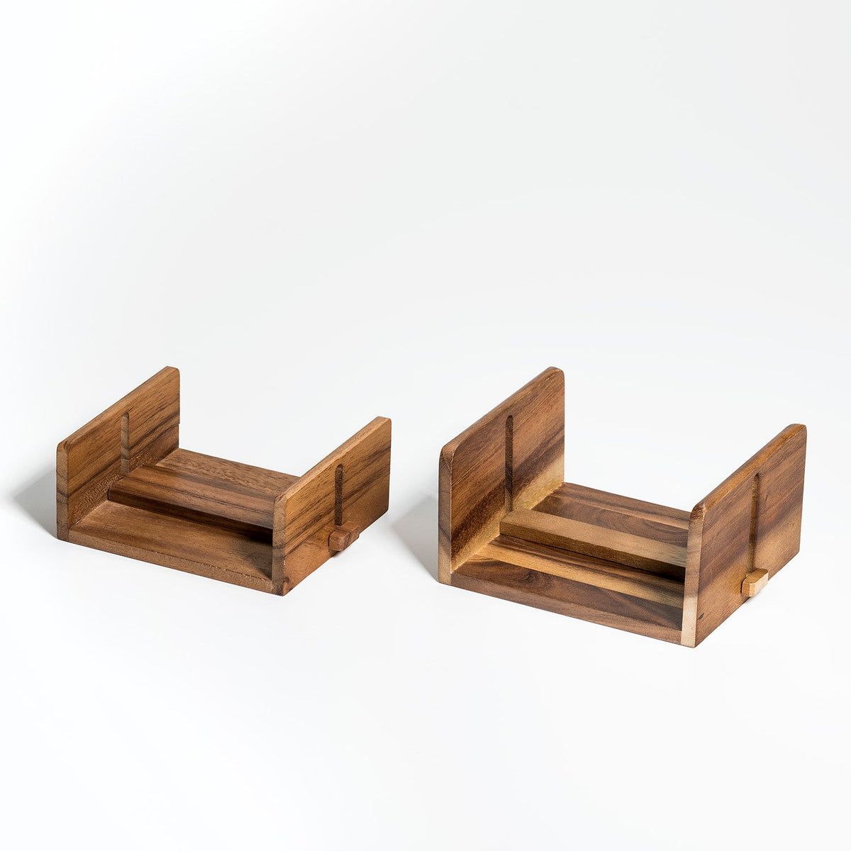 Acacia Wood Napkin Holder with Adjustable Bar