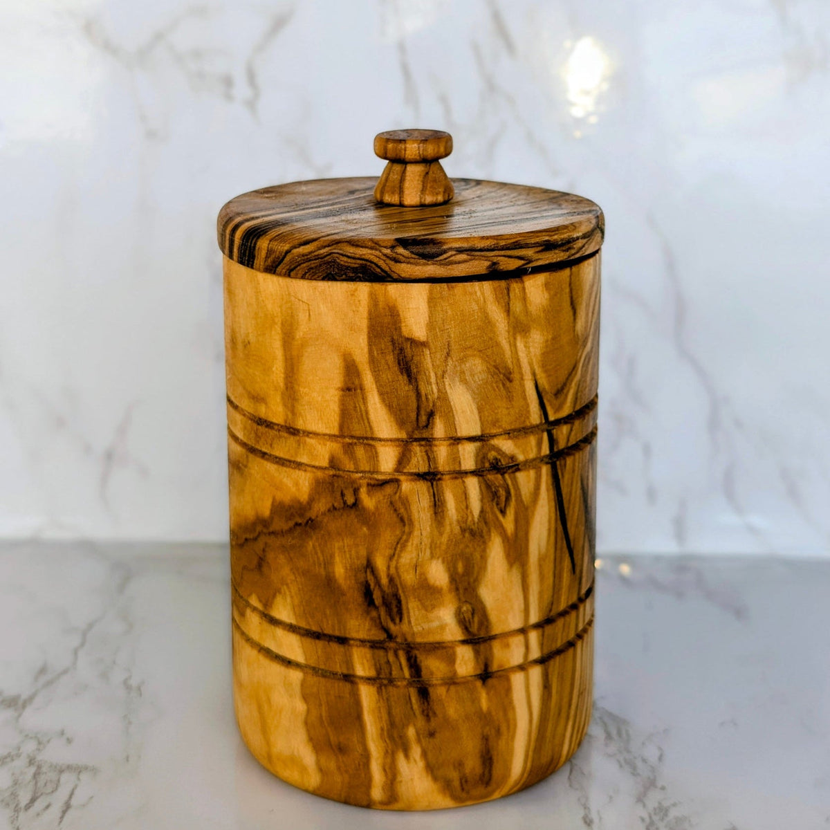 Olive Wood Spice Jar With Lid