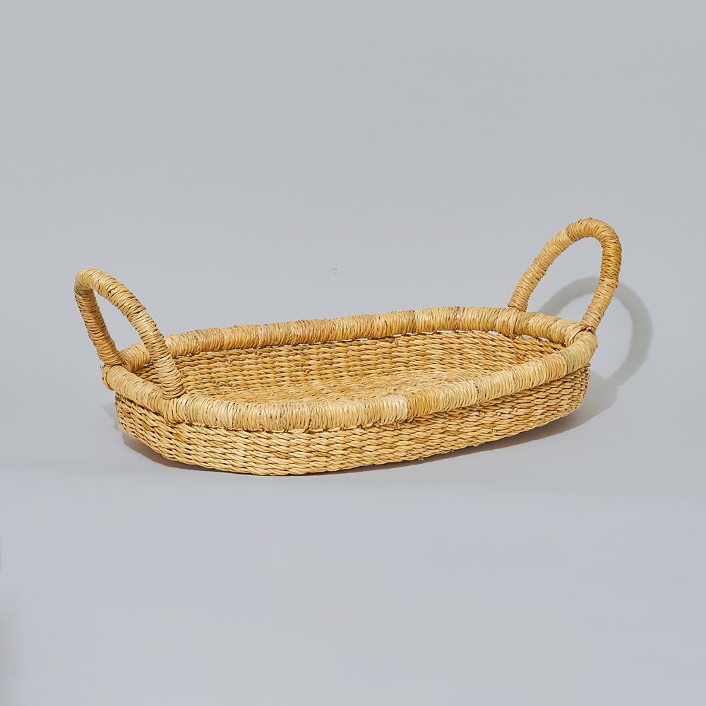 Handwoven Bolga Oval Serving Tray